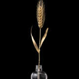 Yellow gold ear of wheat in hyalin quartz vase - Foto 1