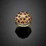 Ruby and diamond yellow gold ring - Foto 1