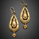 Red 9K gold pendant earrings - Foto 1