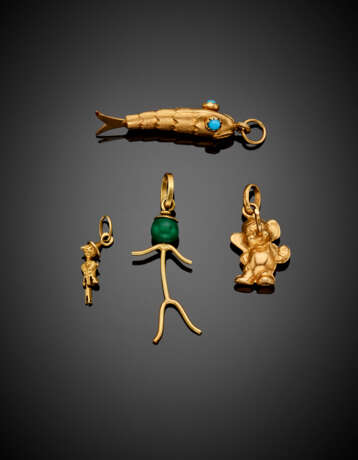 Lot of four yellow gold charms - Foto 1