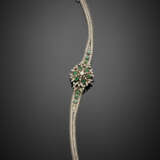 White gold bracelet accented with diamonds and emeralds - Foto 1