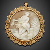 Yellow gold shell cameo brooch/pendant - Foto 1