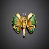 Yellow gold and enamel fairy brooch - photo 1