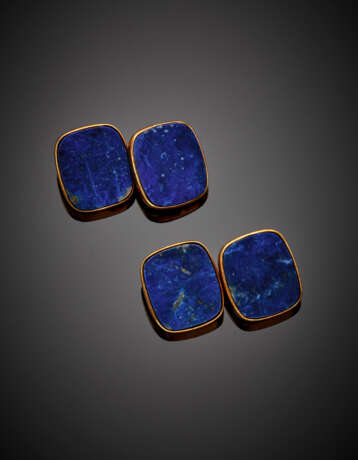 Yellow gold lapis lazuli cufflinks - фото 1