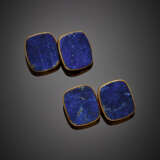 Yellow gold lapis lazuli cufflinks - photo 1