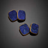 Yellow gold lapis lazuli cufflinks - Foto 2