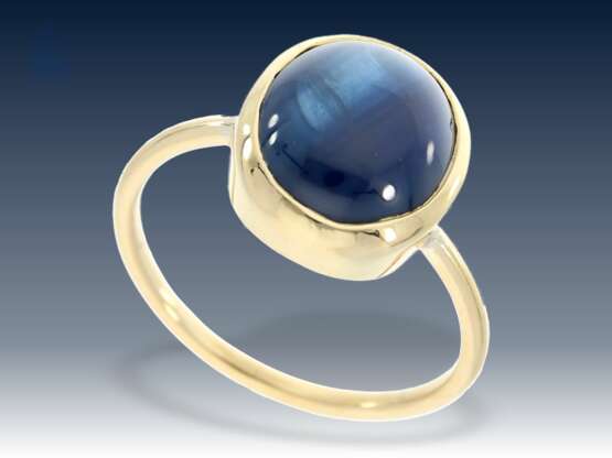 Ring: vintage Goldschmiedering mit hochwertigem Saphir von ca. 5ct - Foto 2