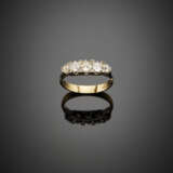 Old mine and rose cut diamond bi-colored gold ring in all ct. 0.60 circa - photo 1