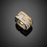 Bi-coloured gold diamond square ring in all ct. 2 circa - Foto 1