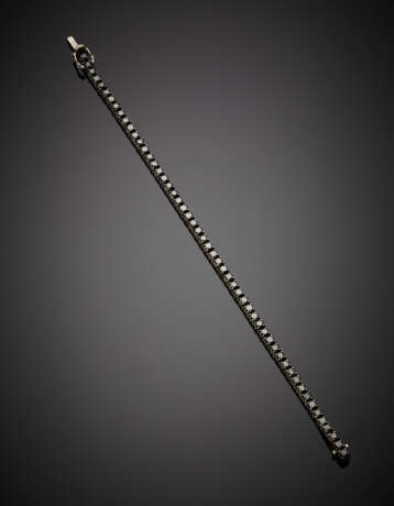 White gold black diamond tennis bracelet in all ct. 5.50 circa - photo 1