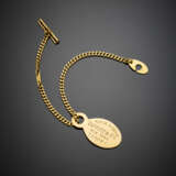Yellow gold chain key ring with tag marked Tiffany & Co. - photo 1