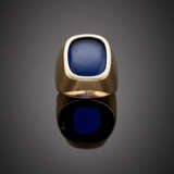 Yellow 14K gold blue paste ring - photo 1