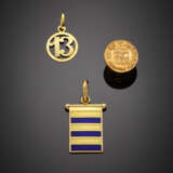 Yellow gold lot comprising a number "13" charm - Foto 1