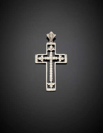 White gold diamond cross pendant - Foto 1