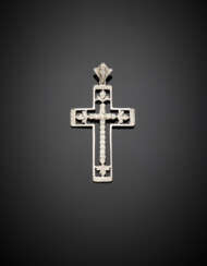 White gold diamond cross pendant