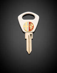 *Silver 925/1000 and metal key with yellow gold and enamel Alfa Romeo logo