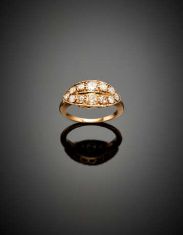 Round diamond yellow 9K gold ring in all ct. 1 circa - photo 1