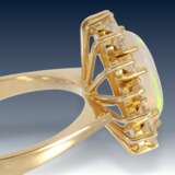 Ring: klassischer, sehr schöner vintage Opal/Brillant-Goldschmiedering, hervorragende Qualität - photo 2