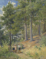 Pioneers Walking through the Forest