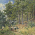 Pioneers Walking through the Forest - Auction prices