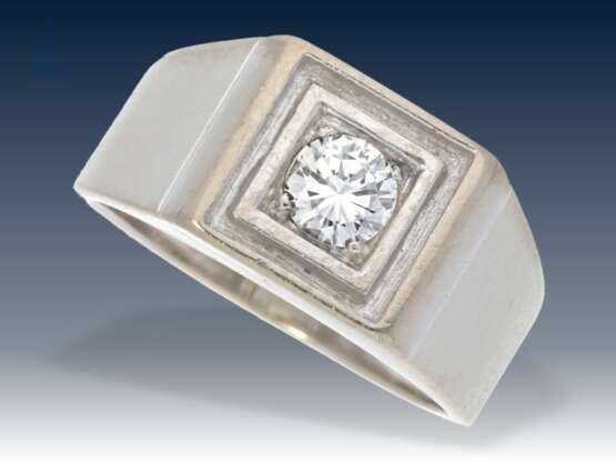 Ring: weißgoldener, hochwertiger Verlobung-Brillant-Goldschmiedering, 0,51ct im oberen Qualitätsbereich , mit Zertifikat - Foto 1