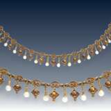 Kette/Collier: antikes, feines und seltenes Goldschmiede-Collier mit Perlenbesatz - Foto 1