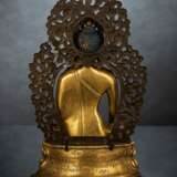 Feine feuervergoldete Bronze des Buddha auf einem Lotos - фото 12