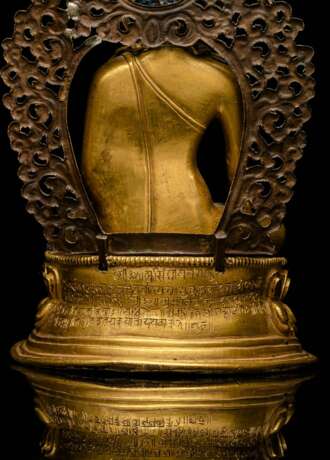 Feine feuervergoldete Bronze des Buddha auf einem Lotos - photo 13