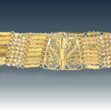 Armband: ausgefallenes, vermutlich antikes Armband mit Saatperlen, 18K Gold - Foto 2