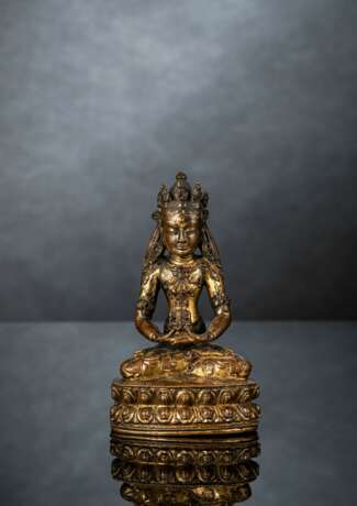 Feine feuervergoldete Bronze des Amitayus - Foto 1