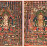 Zwei seltene Verehrungsthangkas der Bon Gottheiten Satrig Ersan und Shenla Wökar - photo 1