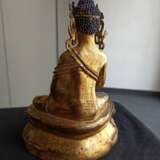 Feuervergoldete Bronze des Buddha Shakyamuni auf einem Lotos - Foto 7
