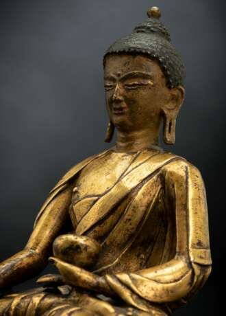 Feuervergoldete Bronze des Buddha Shakyamuni - Foto 4