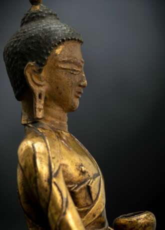 Feuervergoldete Bronze des Buddha Shakyamuni - Foto 5