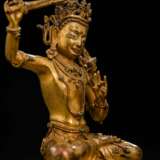 Feine feuervergoldete Bronze des Manjushri, Sonam Gyaltsen zugeschrieben - Foto 3