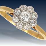 Ring: feiner antiker Diamant-Blütenring, ca. 0,55ct, Markenschmuck des Hofjuweliers J.W.Benson London, mit Zertifikat - photo 1