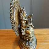 Feuervergoldete Bronze des Vajrasattva auf einem Lotos - photo 5