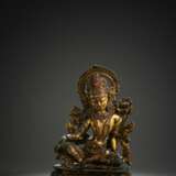 Feuervergoldete Bronze des Indra auf einem Lotos - photo 1