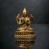 Feuervergoldete Bronze des Tsongkhaka auf einem Lotos - photo 6