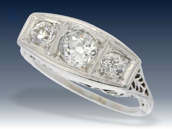 Ring: antiker, dekorativer Diamant-Goldschmiedering, vermutlich aus der Zeit des Jugendstils, ca.1ct - photo 2