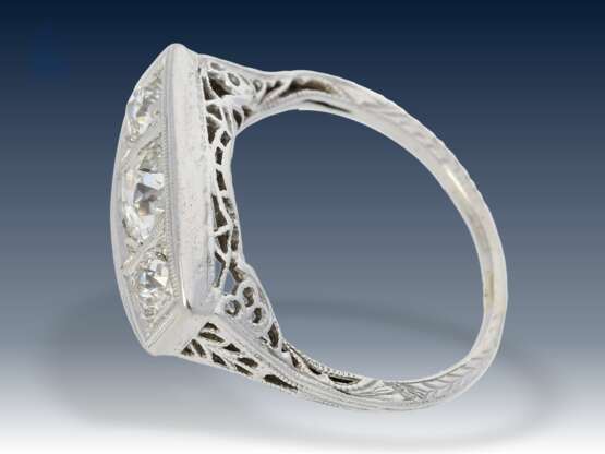Ring: antiker, dekorativer Diamant-Goldschmiedering, vermutlich aus der Zeit des Jugendstils, ca.1ct - photo 3