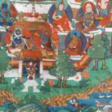 Feine Darstellung des Paradieses Zangs dog dpal-ri - das „Der Kostbare Guru“ Padmasambhava, nachdem er die Menschenwelt verlassen hatte, zu seinem Wohnort nahm - фото 4