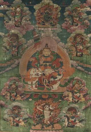 Thangka mit zentraler Darstellung des Vaishravana - photo 1