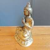 Partiell feuervergoldete Bronze des Buddha Shakyamuni - Foto 5