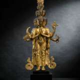 Große feuervergoldete Bronze des Ekadashalokeshvara - Foto 1