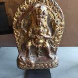 Drei feuervergoldete Kupfer-Repoussé-Arbeiten mit Parvati, Bhairava und einer weiteren trantrischen Gottheit - photo 3