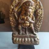 Drei feuervergoldete Kupfer-Repoussé-Arbeiten mit Parvati, Bhairava und einer weiteren trantrischen Gottheit - Foto 7