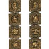 Paar Tempelgehänge aus Seidenbrokat mit feuervergoldeten Kupferpaneelen - фото 1