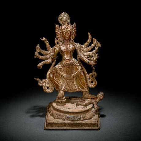Bronze der Kali auf einem Lotos - photo 1