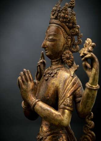 Feuervergoldete Bronze des Sadaksharilokeshvara - Foto 5